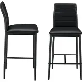 En.casa Barkruk Lidköping kunstleer 96x43x47 cm set van 2 - zwart