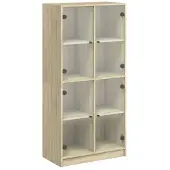 vidaXL Hoge kast met deuren 68x37x142 cm bewerkt hout sonoma eiken