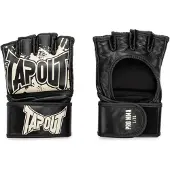 TAPOUT Handschoenen met korte vingers 'MmaProFight' lichtbeige / zwart