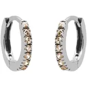 Karma Oorringen Plain Hoops Round Champaign 13 mm Zilver