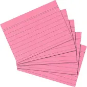 Herlitz Karteikarten, DIN A5, liniert, rot aus Papier, 170 g-qm, holzfrei, Linienfarbe: blau, doppelte