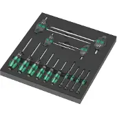 Wera gereedschapmodule 9712, sterprofiel HF schroevendraaierset, 14-delig, schuimrubberen inzet, B 360 x H 60 x D 405 mm