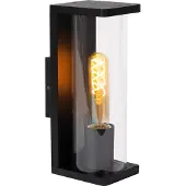 Lucide SLIGO - Wandlamp Binnen/Buiten - 1xE27 - IP54 - Zwart