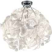 TRIO Plafondlamp Leavy 38cm grijswit