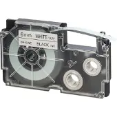Casio labeltape XR-6WE1, 6 mm breed, wit