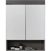 Trendteam badkamermeubel met spiegel, model Runner/Moon Sardegna, rookzilver, melamine, 58 x 75 x 18 cm