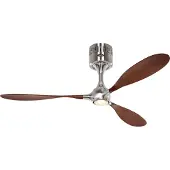 CasaFan LED plafondventilator Helico peddel, stil, notenhout Ø 132 cm Paddel, hout donker, Woon-/ Eetkamer, Hout, Modern