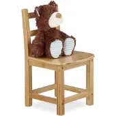 Relaxdays - kinderstoel bamboe - stoel voor kinderen, stoeltje zonder armleuning