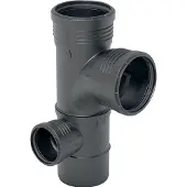 Geberit Silent-PP Gecombineerd bochthoek-T-stuk 87,5° links, DN 100 / 100 / 50, 390.578.14.1