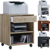 VCM Salda kommode , archiefkast op wielen, 2 planken en 1 ladezwart.