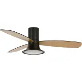 Beacon Zwarte ventilator met lamp Flusso Ø 132cm