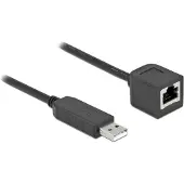DeLOCK Serial Connection Cable with FTDI chipset, USB 2.0 Type-A male to RS-232 RJ45 female 50 cm black