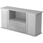 Hjh OFFICE PRO KAPA SB | Dressoir | met deuren + laden - Grijs Sideboard Rail handvat (kunststof)