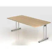 Hjh OFFICE PRO NANO 2E S - 200 x 100 Eiken/Zilver