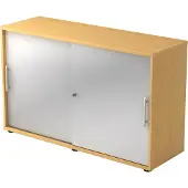 Hjh OFFICE PRO BETA 1752S - Beuken/Zilver Hoogte van de map | 2 OH Schuifwandkast Rail handvat (kunststof)