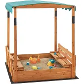 En.casa Zandbak Pitsunda met banken en luifel 145x118x118 cm