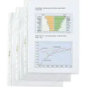 Hetzel Top Quality Showtassen A4 Glashelder Transparant 110 micron PP (Polypropeen) Boven 11 Gaten 10 Stuks