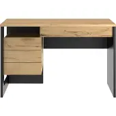 Gami Bureau Rush 119cm, 1 deur & 1 lade - eik decor/zwart