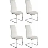 Loft 24 Vrijdragende stoel Lola set van 2 of 4, bekleding van imitatieleer of fluweelstof, chroom metalen frame (set)