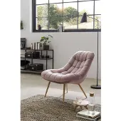 SalesFever fauteuil XXL fluweel/houtlook