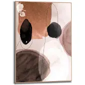 Overig Schilderij Abstracte Vormen Bruin 50x70cm