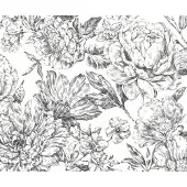 Overig Fotobehang Flowerbed - Wit - 2,50m X 300cm