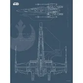 Komar Poster Star Wars Blauwdruk X -wing 30 X 40 Cm