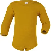 Engel - Baby-Body Langarm Mit Druckverschluss Schulter - Merino-ondergoed 74/80, geel