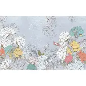 Komar Fotobehang Planting Peonies - Blauw - 2,50m X 400cm
