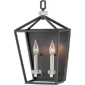 HINKLEY LED Wandlamp Stinson | 2X E14 Max 60W | Black with Polished Nickel