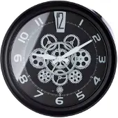 Casablanca wandklok, rond, Pinon, tandwielmotief, glas, metaal, zwart, verpakkingseenheid 1, diameter: 43 cm, diepte: 9,50 cm, artikelnummer: 50288