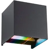 Paulmann LED-wandlamp Smart Home Zigbee 3.0 Cybo IP44 hoekig 100x100 mm RGBW+ 2x2,5W 2x150lm 230V Antraciet Aluminium