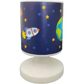 Niermann Standby Tafellamp Weltall, blauw, Kinderkamer, Kunststof, Tafellamp