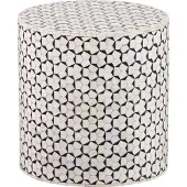 Woood Neva Sidetable - Bone Inlay - Zwart/Wit - 40x37x37