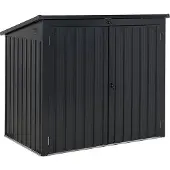 Beliani MOENA - Tuinhuis - Grafietgrijs - Staal