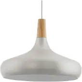 Eglo Moderne Hanglamp Sabinar 40cm Rvs Met Houtbruin