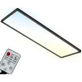 Briloner LED-paneel Slim, dimbaar, zwart, Woon-/ Eetkamer, Kunststof, Modern, LED plafondlamp