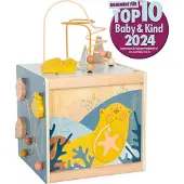 Small Foot - Houten Activiteitenkubus met Motoriekspiraal Zeekust