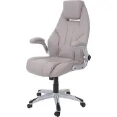 Mendler Bureaustoel -A65, bureaustoel directiedraaistoel, kunstleer MVG-gecertificeerd ~ taupe-grijs