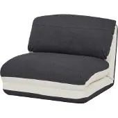 Mendler Fauteuilbed -E68, slaapbank functionele fauteuil inklapbare fauteuil, stof/textiel ~ crème/zwart