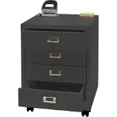 MCW Rolcontainer -L49, ladekast Stalen kast Archiefkast, metaal 55x40x41cm 4 laden ~ donkergrijs