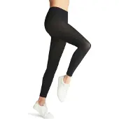 Falke Cotton Touch eenkleurig katoen legging dames zwart - maat M
