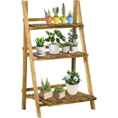 Outsunny Plantentrap met 3 planken dennenhout 120 x 80 x 80cm