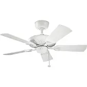 Elstead Lighting Plafondventilator Kevlar 42 IP44, wit, Ø 107 cm, wit / opaal, Woon-/ Eetkamer, Kunststof