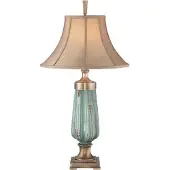 QUOIZEL LED Tafellamp Monteverde | 1X E27 Max 60W | Green/Aged Brass