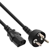 InLine - Câble d'alimentation - Afsnit 107-2-D1 (P) pour power IEC 60320 C13 - 250 V - 10 A - 5 m - noir - Danemark