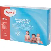 Dumil Geparfumeerde Luierzakjes – 100 Stuks – Hygiënisch & Fris – Voor Luiers, Babydoekjes & Afval – Met Treksluiting