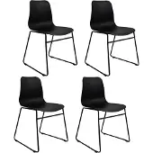 Kick Collection Set van 4 eetkamerstoel Kiki - zwart