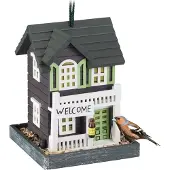 Merkloos Vogelvoederhuisje hangend - voederhuisje tuin - vogelhuisje hout - tuinvogels
