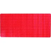 MSV Douche/bad anti-slip mat badkamer - rubber - rood - 76 x 36 cm - Badmatjes